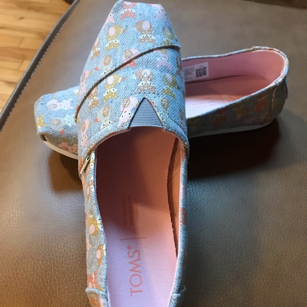 TOMS Alpargata Grey Melange Twill Fox Print